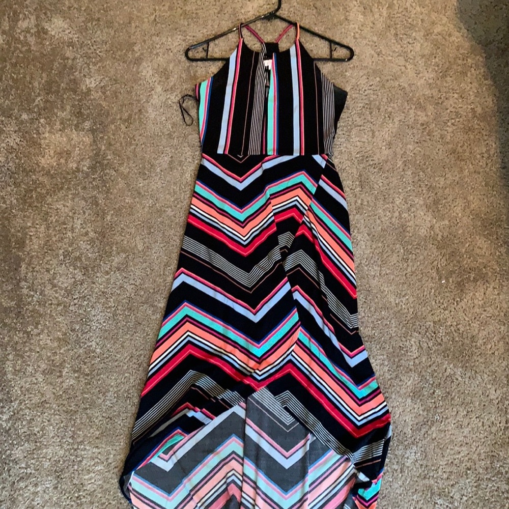 Black striped summer dress
